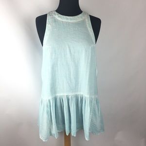 Free People drop waist dress blue green Small